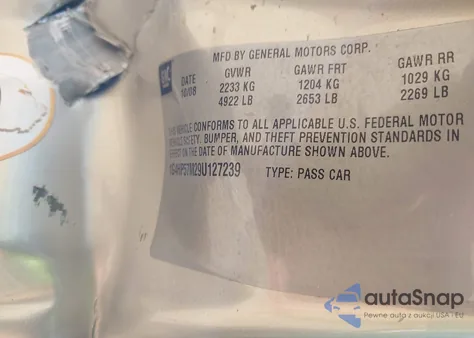 2009 Buick Lucerne Cx z USA, uszkodzony, nr VIN 1G4HP57M29U127239